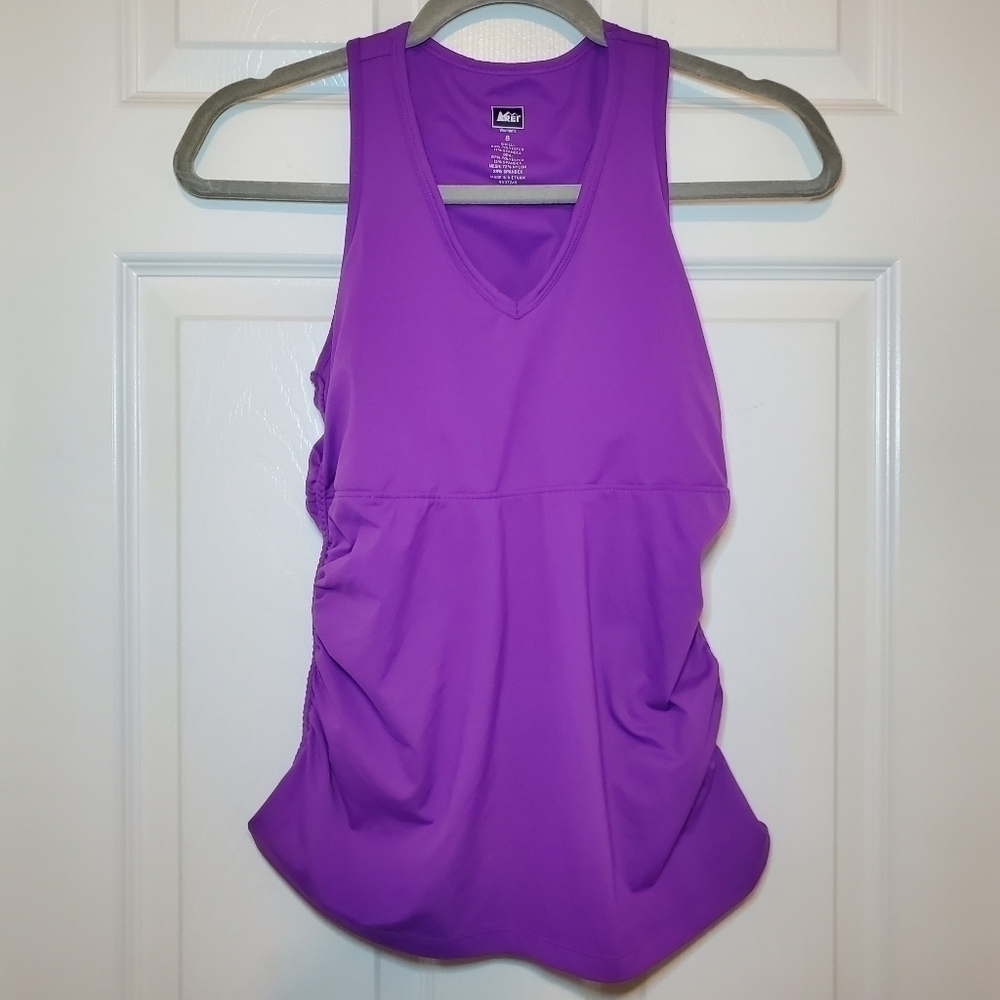 REI Racerback Athletic Tank Top Built in Bra Purple Sz 8